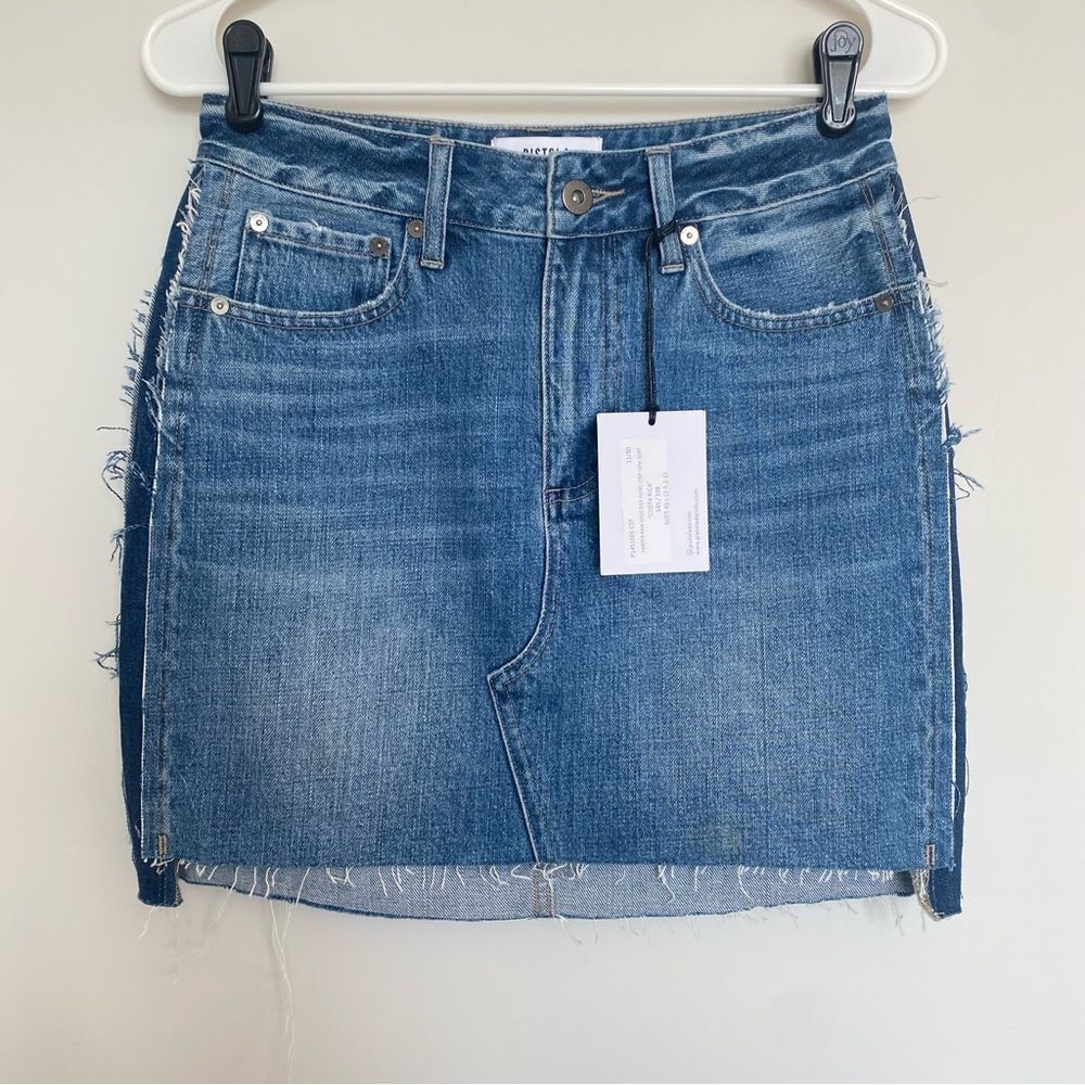 Pistola Harper Raw Edge Side Panel Step Hem Skirt Costa Rica Size 27 NWT
